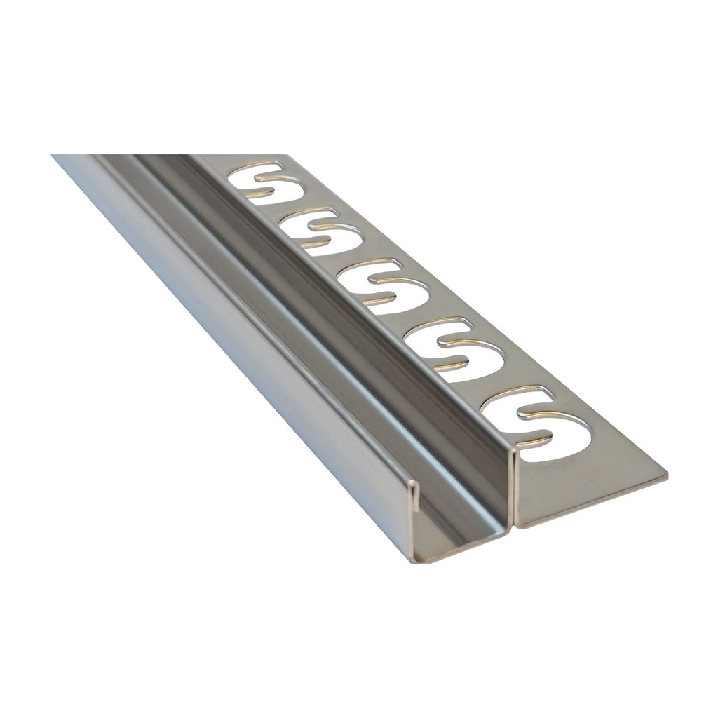 [17602] SUBSTRAT Profilo a U con Staffa, Acciaio Inox 304, 12,5mm (Lucido, 11mm, 1000mm)