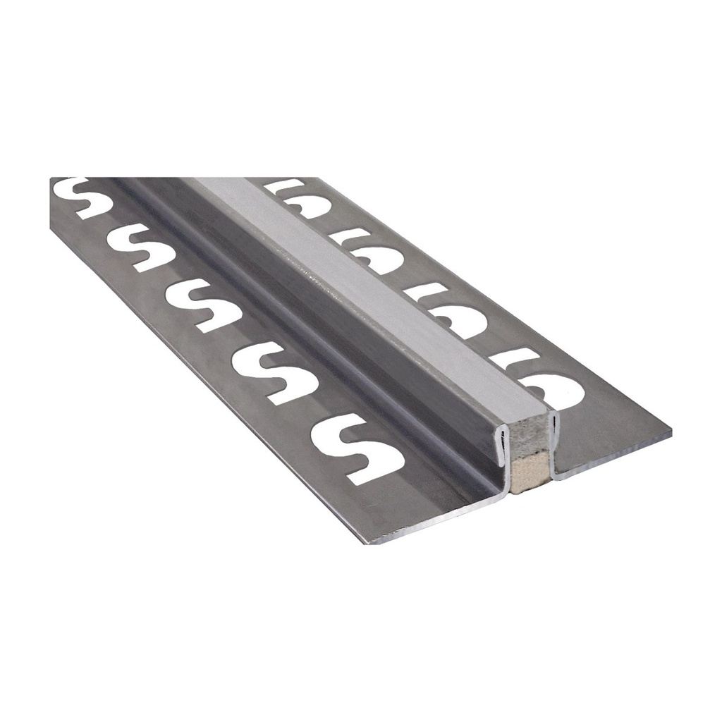 [15755] SUBSTRAT Dehnungsfugenprofil, Edelstahl 304, sichtbar 08mm, 250cm (Grau, 06mm)